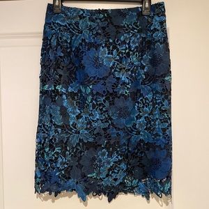T Tahari Lace Overlay Skirt